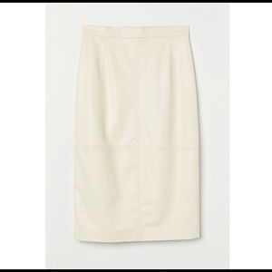 Pleather midi pencil skirt